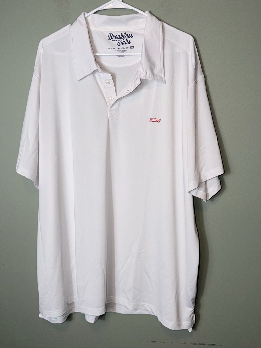Breakfast Balls Men's White Performance Polo 4XL